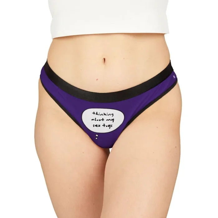 Purple Thinking About My Sex Toys Mix Match Women’s Thong Sex Panties | Playful Gifts