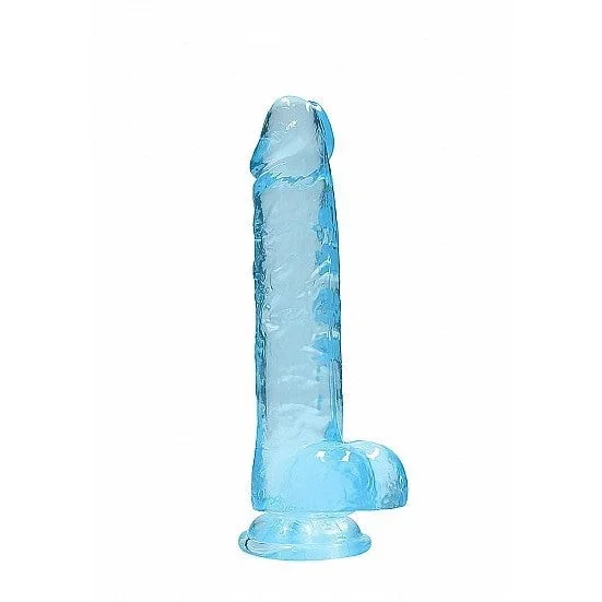 Realrock 8in Realistic Dildo W- Balls Blue