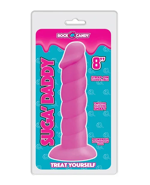 Rock Candy Suga Daddy 8″ Silicone Dildo – Pink