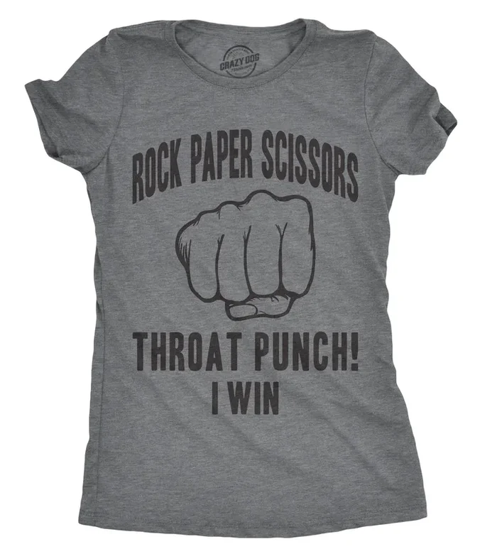 Rock Paper Scissors Throat Punch Women’s Tshirt
