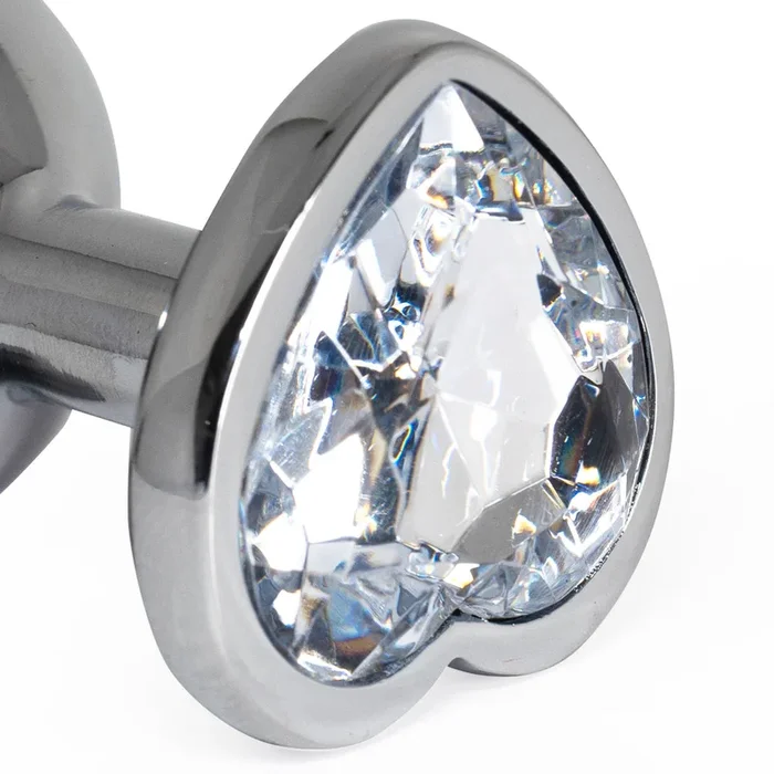 Seamless Metal Butt Plug With Heart Gem – Medium