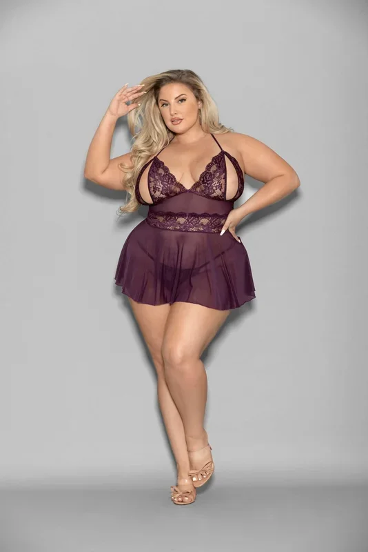 Shorty Babydoll – Queen Size – Plum