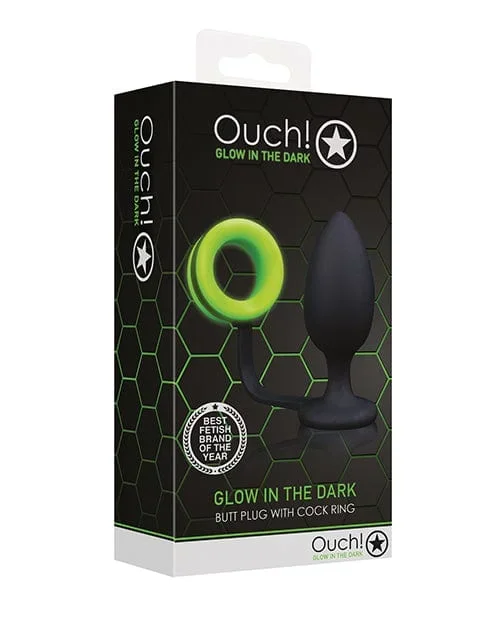 Shots Ouch Butt Plug With cock Ring – Glow In The Dark