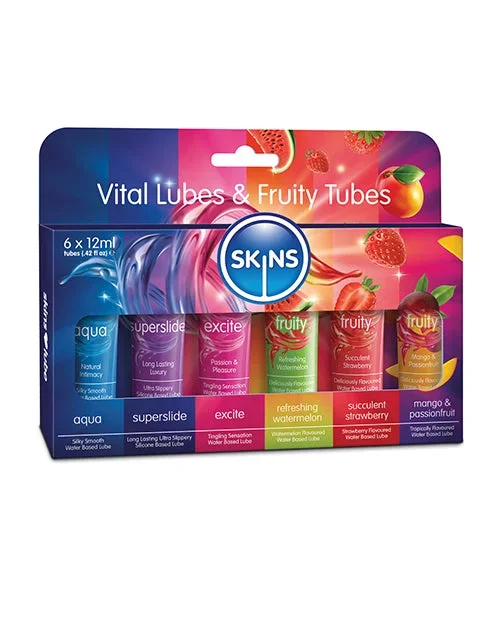 Skins Vital Lubes & Fruity Tubes – 12 ml Pack of 6