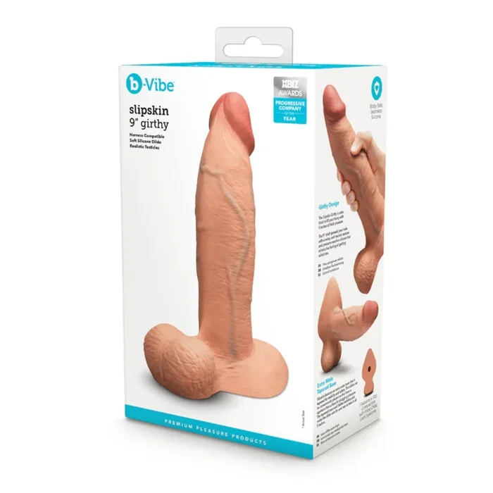 Slipskin Realistic Silicone Dildo 9 Inch – Girthy Mocha