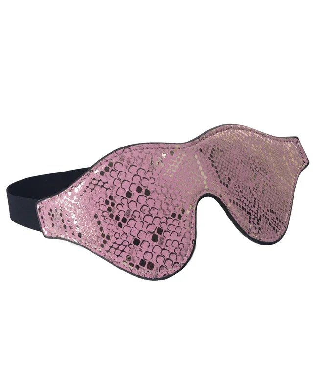 Spartacus Blindfold w/Leather – Pink Snakeskin Micro Fiber