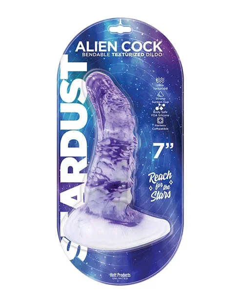 Stardust Alien Cock Silicone Textured Dildo – Purple