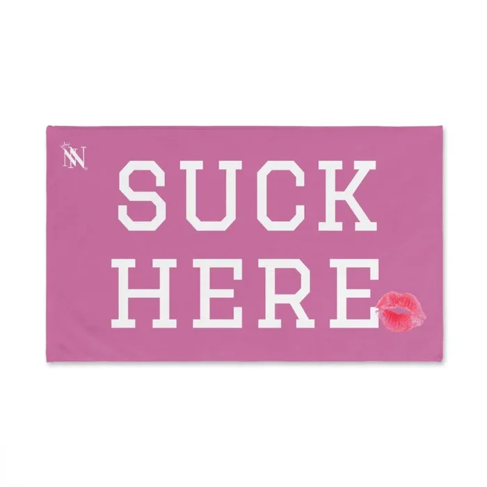 Suck Here Lips Kiss Soft Pink | Mix & Match Original Fun-Flirty Lovers’ Towel