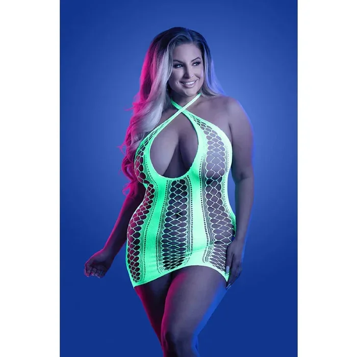 Synthesize Seamless Keyhole Dress – Queen – Neon Green