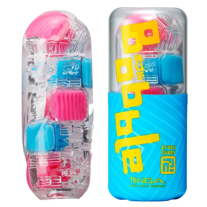 Tenga Bobble Contrast Firm & Soft Masturbator – Crazy Cubes Texture