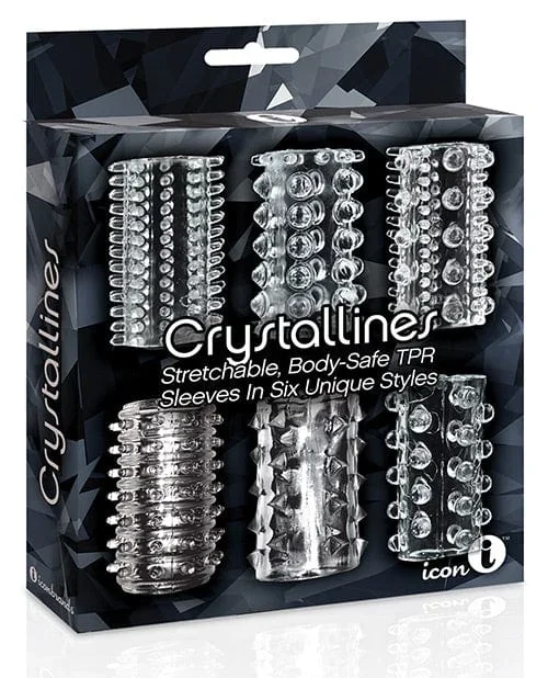 The 9’s Crystalline TPR Cock Sleeve 6 Pack – Clear