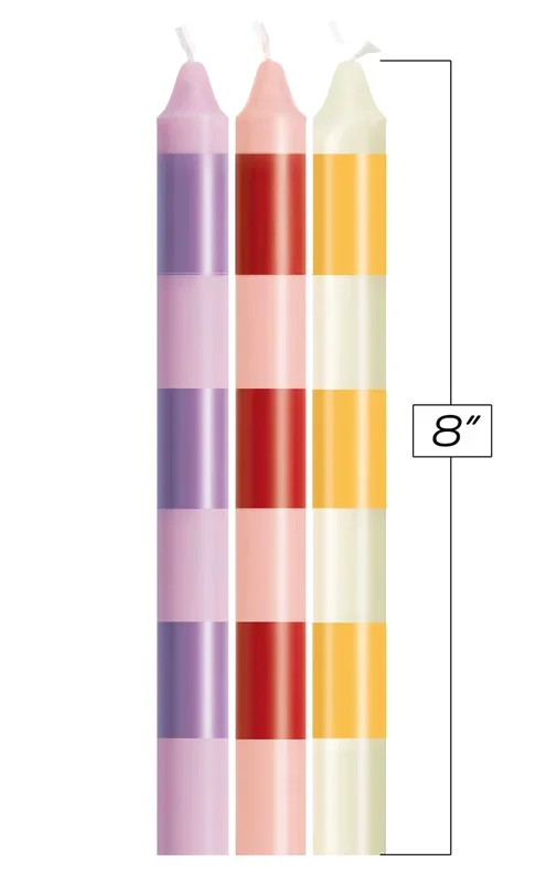 The 9’s Make Me Melt Sensual Warm Drip Candles 3pk Stripes Pastellines