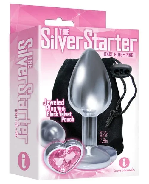 The 9’s The Silver Starter Bejeweled Heart Stainless Steel Plug