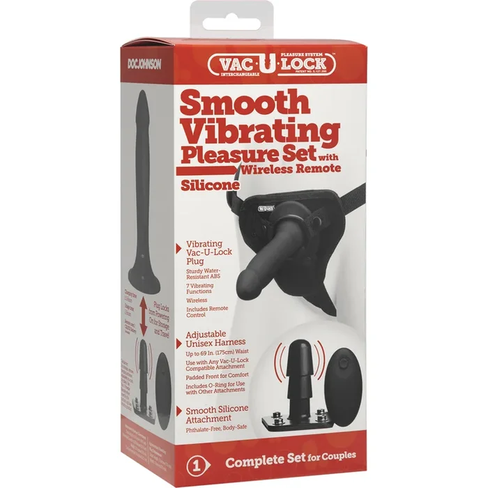 Vac-U-Lock Smooth Pleasure Set Vibrating Black