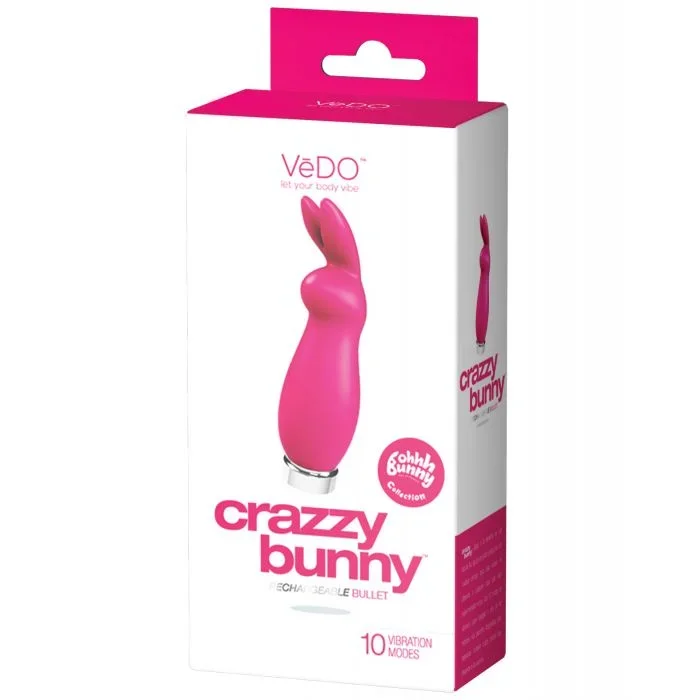 VeDO Crazzy Bunny Rechargeable Bullet – Pretty in Pink