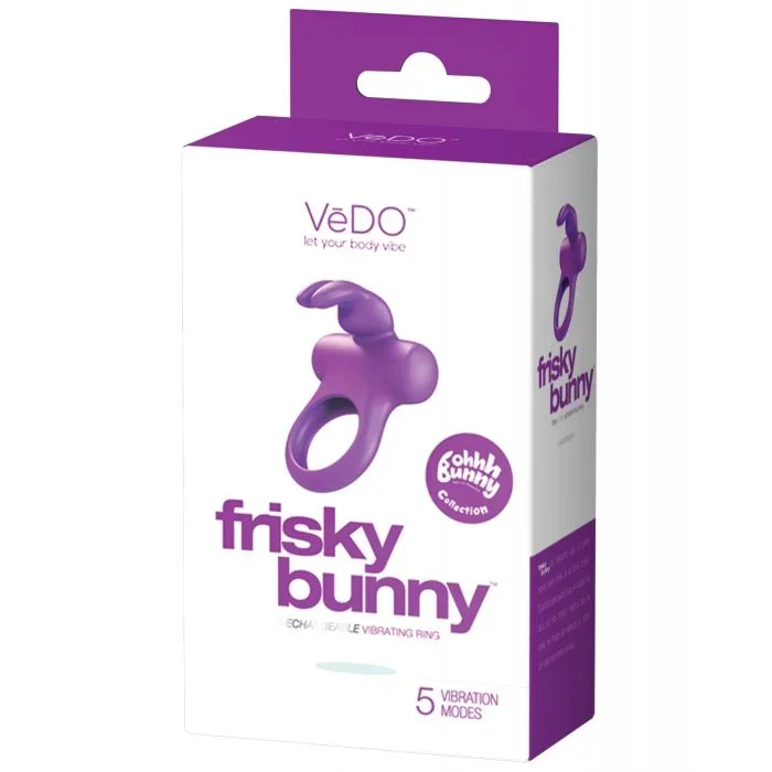 VeDO Frisky Bunny Rechargeable Vibrating Ring – Perfectly Purple
