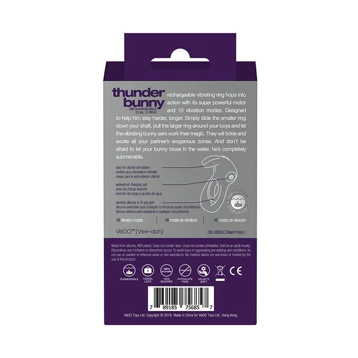 VeDO Thunder Bunny Rechargeable Dual Ring – Perfectly Purple