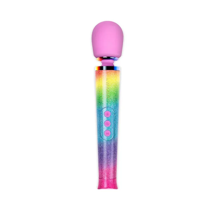 Vibrating Magic Wand – Petite Massager by Le Wand – Rainbow Ombre