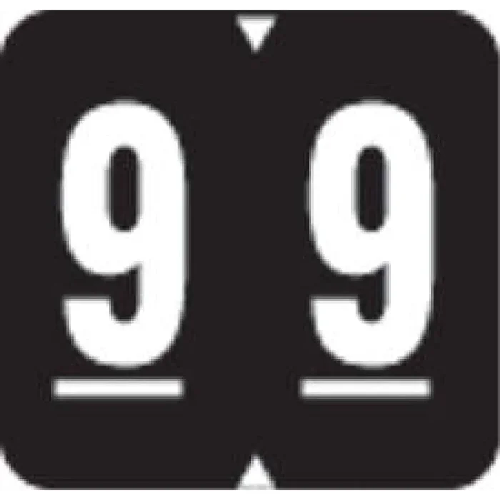 Vre Compatible 8860 Color Code Label Numeric “9” 1 1/4″ X 1 1/4″ Black Permanent – 500 Per Roll