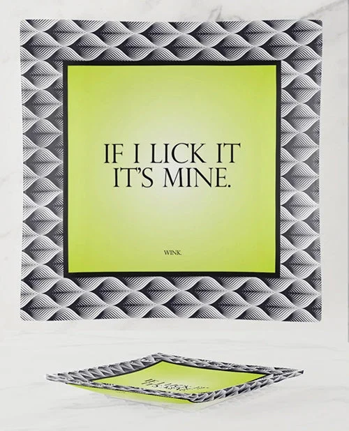 Warm Human If I Lick It It’s Mine Glass Trinket Tray