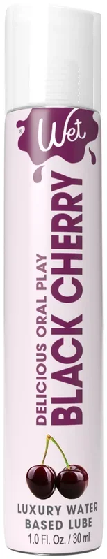 Wet Delicious Oral Play – Black Cherry – Waterbase Flavored Lubricant 1 Oz