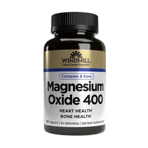 Windmill Health, Magnesium Oxide, 400 mg, 60 Caps